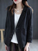 Max LuLu Spring European  Clothing Womens Casual Linen Blazer Ladies Solid Loose Jackets Female Vintage Coats
