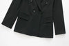 Maxdutti 2023 England Style Simple Sexy Blazer Dress Ins Blogger Vintage Double Breasted Casual Blazer Women Jacket  Tops