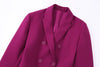 Maxdutti England Style Fashio Casual Mini Dress Women Office Lady Rose Color Double Breasted Long Blazers