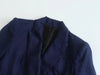 Maxdutti Navy Color Casual Blazers Women England Style Office Lady Simple Linen Jacket