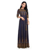Maxi Long Dress Female Summer Elegant Plus Size Dresses for Women 2022 Lace Half Sleeve Floral Vintage Ladies Bohemian Vestido