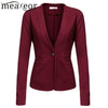 Brand Women's Blazer Single Suit Autumn/Spring Long Sleeve Casual Work Office Slim Solid Single Button Blazer Coat