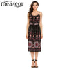 Floral Print Spaghetti Straps Sundress Women Sleeveless Calf Length Sheath Dresses Empire Casual Summer Dress Vestidos