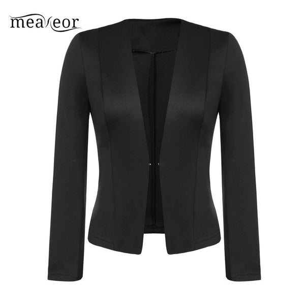 Long Sleeve Casual V-Neck Women Coat Single Button Blazer Jackets Female Fashion Spring Autumn Women Blazer Cardigan