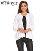 Women Casual Blazer O-Neck Long Sleeve A-Line Ruffle and Asymmetrical Hem Fitted Blazer Coat All-match Women Suit