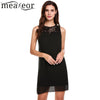 Women Casual O-Neck Sleeveless Floral Lace Patchwork Button Loose Dress 2022 Summer New Ladies Short Dresses Pullover