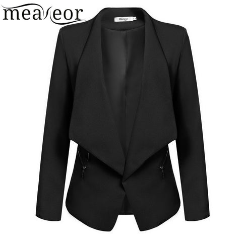 Women Jacket Office Slim Blazers Jackets Lady Elegant Casual Autumn Long Sleeve Padded Shoulder Asymmetrical Blazer Coat