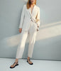 Medainno Blazer Women Coat Solid Color Notched Slim Blazer Coat Office Jackets Lady Long Sleeve One Button Outerwear Suits Tops