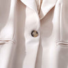 Medainno Blazer Women Coat Solid Color Notched Slim Blazer Coat Office Jackets Lady Long Sleeve One Button Outerwear Suits Tops