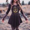 Medieval Renaissance Retro Gothic Dress Women Long Sleeve Hooded Print Hoodies Sweatshirt Elf Victoria Vintage Cosplay Costumes