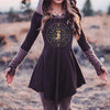 Medieval Renaissance Retro Gothic Dress Women Long Sleeve Hooded Print Hoodies Sweatshirt Elf Victoria Vintage Cosplay Costumes