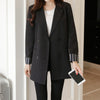 Medium Long Autumn Black Formal Blazer Suit Jacket Loose Office Causal Coats Work Wear Lady Jacket Women C17201X