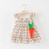 Melario Baby Dresses 2022 New Spring Autumn Baby Girls Clothes Carrot Printing Girls Party Dress Princess Dress Newborn Dress
