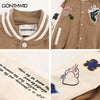 Men Baseball Bomber Jacket Hip Hop Embroidery Letter Streetwear Baseball Coat 2023 Casual Leather Sleeve Patchwork Varsity Coats