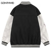 Men Baseball Bomber Jacket Hip Hop Embroidery Letter Streetwear Baseball Coat 2023 Casual Leather Sleeve Patchwork Varsity Coats