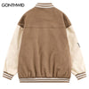 Men Baseball Bomber Jacket Hip Hop Embroidery Letter Streetwear Baseball Coat 2023 Casual Leather Sleeve Patchwork Varsity Coats