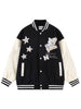 Men Baseball Jacket Streetwear Embrodiery Star Letter Leather Patchwork Varsity Bomber Jacket 2023 Autumn Casual Loose Coat Male