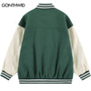 Men Baseball Jacket Streetwear Embrodiery Star Letter Leather Patchwork Varsity Bomber Jacket 2023 Autumn Casual Loose Coat Male