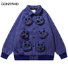 Men Baseball Jacket Y2K Grunge Streetwear Hip Hop Multi Devil Zipper Pockets Bomber Coat 2023 Autumn Harajuku Top Couple