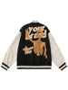 Men Baseball Jackets Streetwear Hip Hop Skull Letter Print Patchwork Varsity Bomber Jacket 2023 Autumn Casual Windbreaker Coats