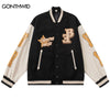 Men Baseball Jackets Streetwear Hip Hop Skull Letter Print Patchwork Varsity Bomber Jacket 2023 Autumn Casual Windbreaker Coats