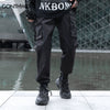 Men Cargo Harem Pants Y2K Hip Hop Side Multi-Pockets Casual Joggers Pants Streetwear 2023 Harajuku Loose Baggy Trousers
