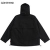 Men Cargo Hooded Jacket Autumn Multi Pockets Hiking Camping Windbreaker Waterproof Jackets Casual Zipper Coat Outdoor