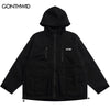 Men Cargo Hooded Jacket Autumn Multi Pockets Hiking Camping Windbreaker Waterproof Jackets Casual Zipper Coat Outdoor