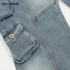 Men Cargo Jeans Y2K Streetwear Hip Hop Multi-Pockets Casual Baggy Straight Denim Pants Harajuku Loose Wide Leg Trousers