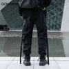 Men Cargo Joggers Pants Streetwear Hip Hop Ribbon Side Pockets Solid Harem Pants Autumn Harajuku Casual Baggy Trousers