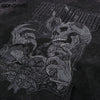 Men Hip Hop Hoodie Streetwear Vintage Skeleton Skull Devil Print Distressed Washed Hooded Sweatshirt 2023 Harajuku Retro Hoodie