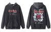 Men Hip Hop Vintage Hoodie Sweatshirt Y2K Grunge Flower Letter Print Wash Hooded Harajuku Punk Gothic Pullover Streetwear Heavy
