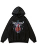 Men Hooded Sweatshirt Hip Hop Vintage Kanye Graphic Letter Print Hoodie Streetwear 2023 Harajuku Retro Distressed Wash Hoodies