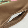 Men Hoodie Streetwear Harajuku Graffiti Flower Print Fleece Hooded Sweatshirt 2023 Hip Hop Casual Cotton Pullover Hoodie