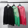 Men Hoodie Sweatshirt Hip Hop Embroidery Letter Tie Dye Gradient Pullover Hooded Streetwear 2023 Harajuku Casual Hoodie Green