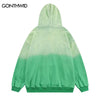 Men Hoodie Sweatshirt Hip Hop Embroidery Letter Tie Dye Gradient Pullover Hooded Streetwear 2023 Harajuku Casual Hoodie Green