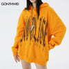 Men Hoodie Sweatshirt Hip Hop Foam Letter Print Hooded Streetwear Harajuku Punk Gothic Cotton Loose Pullover Hoodie Male