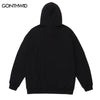 Men Hoodie Sweatshirt Hip Hop Foam Letter Print Hooded Streetwear Harajuku Punk Gothic Cotton Loose Pullover Hoodie Male