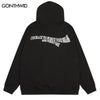 Men Hoodie Sweatshirt Jacket Hip Hop Letter Print Zipper Hooded Streetwear 2023 Autumn Harajuku Casual Loose Coat Couple