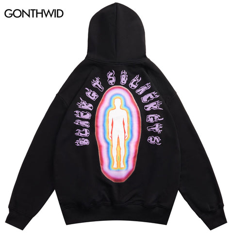 Men Hoodie Sweatshirt Streetwear Hip Hop Graphic Letter Print Punk Gothic Hooded 2023 Harajuku Casual Loose Pullover