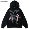 Men Hoodie Sweatshirt Y2K Hip Hop Embroidery Skull Skeleton Letter Hooded Streetwear Harajuku Casual Loose Punk Gothic Pullover