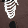 Men Hoodie Y2K Streetwear Hip Hop Embroidery Skull Skeleton Letter Hooded Sweatshirt Harajuku Casual Cotton Punk Gothic Pullover