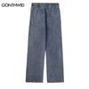 Men Jeans Pants Vintage Embroidery Bow Straight Pants Streetwear 2023 Harajuku Retro Casual Loose Baggy Denim Trousers