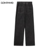 Men Jeans Pants Vintage Embroidery Bow Straight Pants Streetwear 2023 Harajuku Retro Casual Loose Baggy Denim Trousers