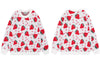 Men Knitted Sweater Y2K Harajuku Strawberry Pullover Jumpers Sweaters Streetwear Autumn Hip Hop Casual Loose Sweater