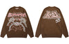 Men Knitted Sweater Y2K Streetwear Hip Hop Spider Pullover Jumpers Sweaters 2023 Autumn Harajuku Casual Punk Gothic Male