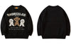 Men Korean Sweaters Streetwear Harajuku Embroidery Cartoon Dog Jumpers Sweater 2023 Autumn Hip Hop Casual Pullovers Streetwear