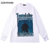 Men Long Sleeve T-Shirt Hip Hop Graphic Print Punk Gothic Cotton Tshirt Streetwear 2023 Harajuku Casual Loose Shirts Top