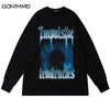 Men Long Sleeve T-Shirt Hip Hop Graphic Print Punk Gothic Cotton Tshirt Streetwear 2023 Harajuku Casual Loose Shirts Top