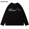Men Long Sleeve T-Shirt Streetwear Hip Hop Letter Print Casual Cotton Loose Tshirt 2023 Women Autumn Harajuku Shirts Top